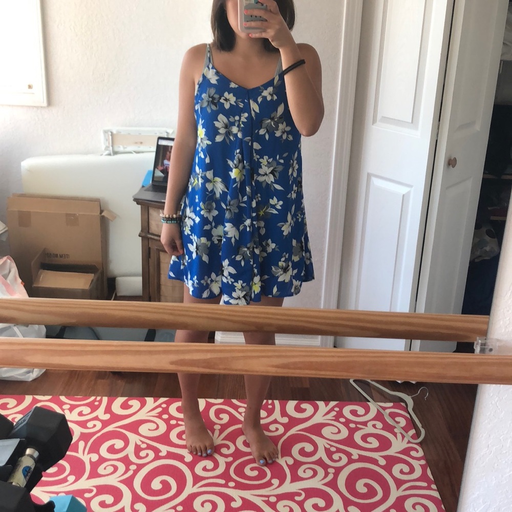 Blue floral summer dress